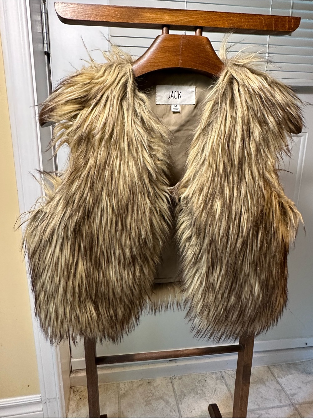 Jack by BB Dakota Girls' Faux Fur Vest in Beige-Tan